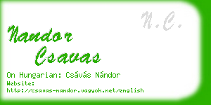 nandor csavas business card